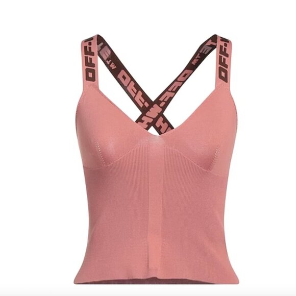 OFF-WHITE Pastel Pink Logo Band Tank Top - Picture 1 of 9